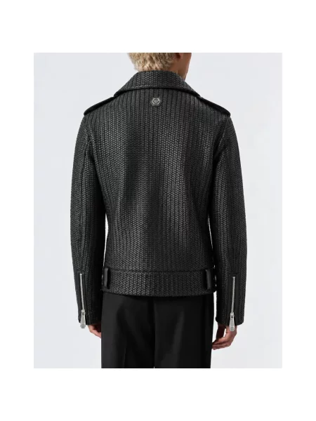 Kurtka skórzana Philipp Plein czarna