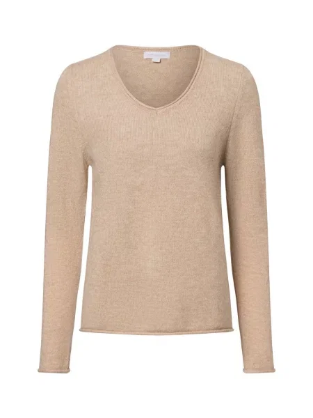 Brookshire Sweter z dzianiny Kobiety jednolity S beżowy