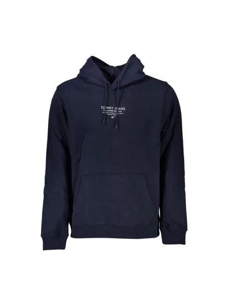Bluza z kapturem Tommy Jeans z kapturem z logo niebieska