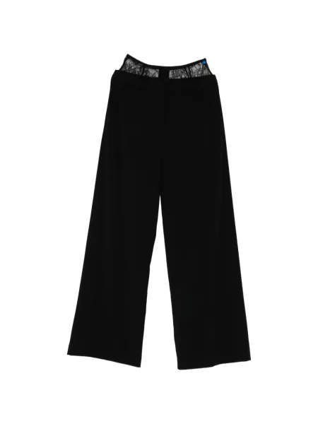 Hlače Patrizia Pepe s čipkom crna