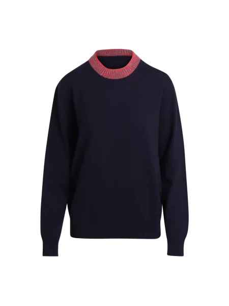 Sweter N°21 wełniany z kołnierzem niebieski