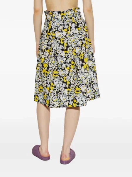 Fustă midi Marni cu model floral cu imagine alb