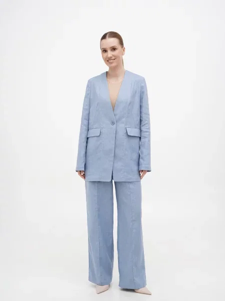 A LOT Піджак Льон/бавовна блакитний