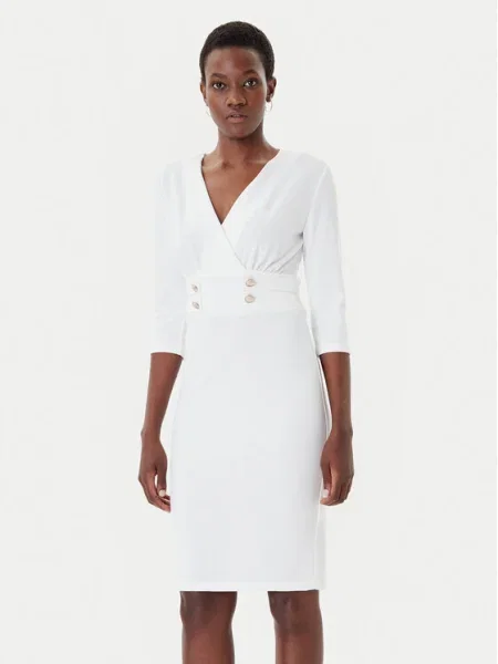 Rinascimento Rochie cocktail alb