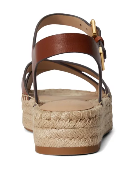 Espadrile Lauren Ralph Lauren din piele maro