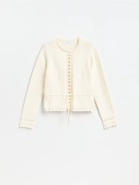 Reserved Cardigan din lână cu nude