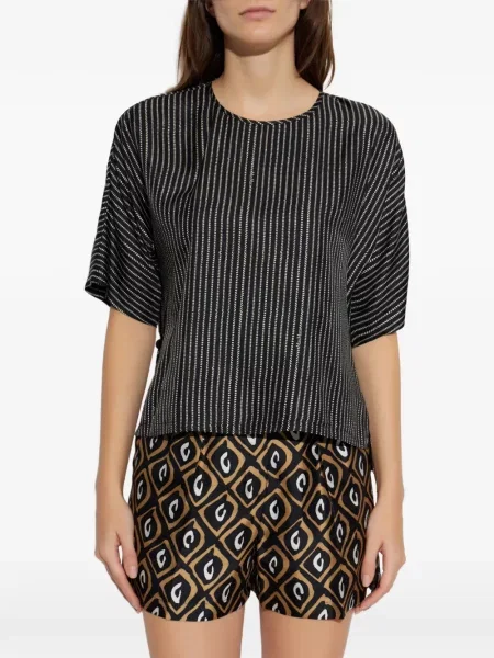 Șnur de strângere top Max Mara cu dungi negru