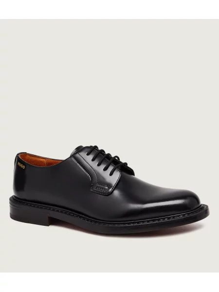 HUGO De piele pantofi derby Lysander_derb_bolt negru