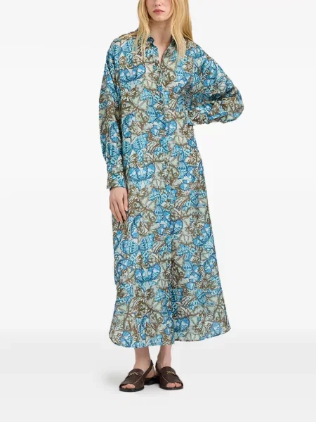 Rochie midi Momoni de mătase albastru