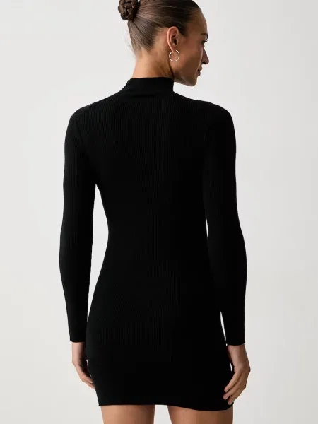 Calvin Klein Jeans sukienka sweterkowa z bawełną czarna