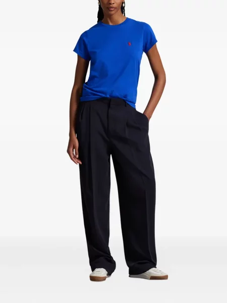 Zateplené pruhované tričko Polo Ralph Lauren s výšivkou zelené