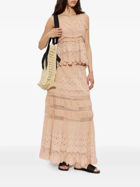 Bluză Allsaints cu broderie roz