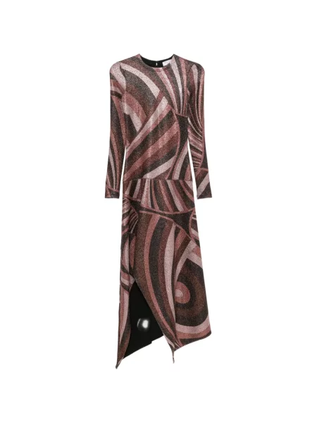 Rochie Pucci cu imagine asimetrică maro
