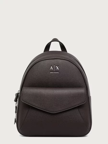 Armani Exchange plecak z imitacji skóry brązowy