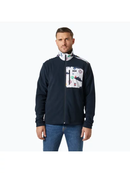 Férfi Helly Hansen Daybreaker Block pulóver navy cortina aop. Méret: L sötétkék