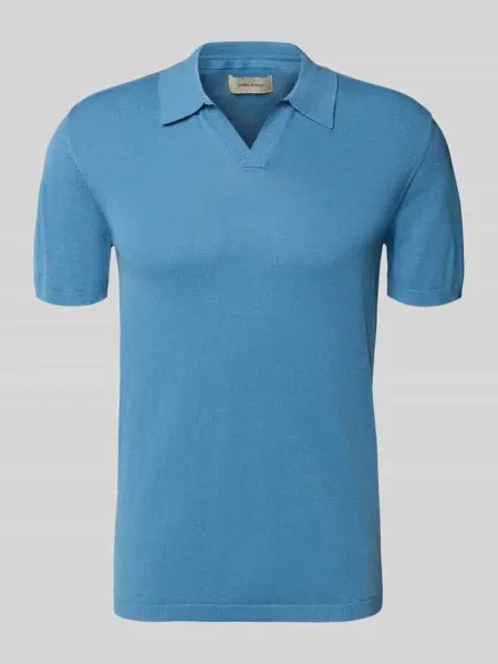 Koszulka polo w dzianinowym wyglądzie krój regular fit model Bray' Blend niebieskie