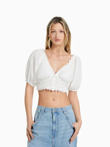 Bershka Bluză alb