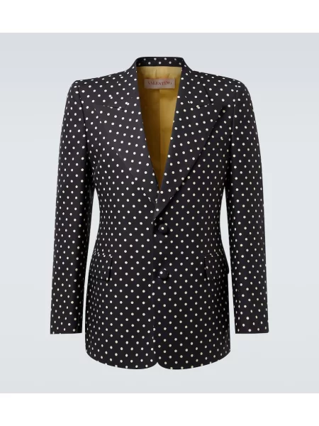 Sacou Valentino de mătase cu buline negru