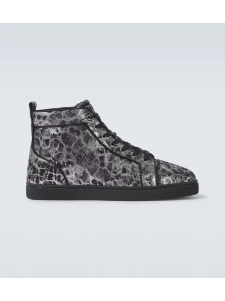 Sneakerși Christian Louboutin din piele cu imagine negru