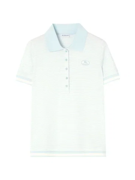 Tricou polo Burberry cu dungi albastru