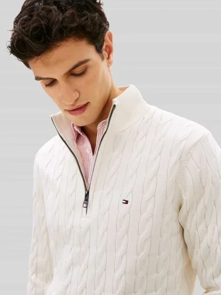 Bluza z kołnierzem o kroju regular fit z czystej bawełny Tommy Hilfiger