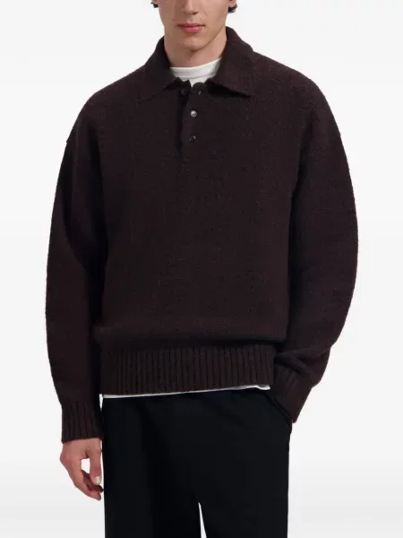 Lung tricou polo Olaf maro
