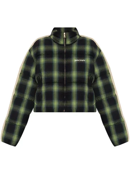 Kurtka puchowa Palm Angels w kratkę czarna