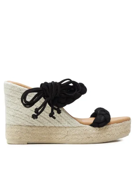 Manebi Espadrilky Hamptons Two Braided Bands Wedge Espadrilles K WE čierna