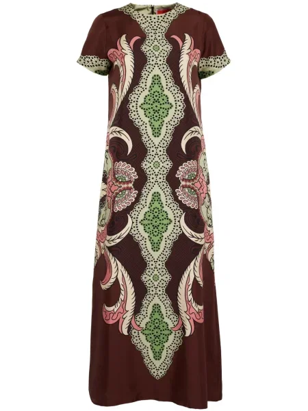 Rochie midi La Doublej până la genunchi de costum maro