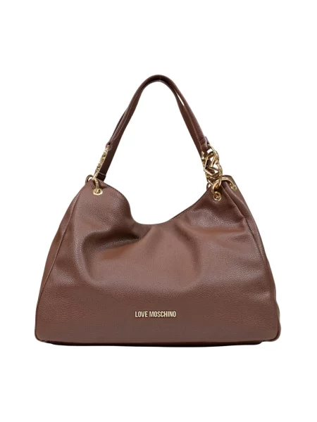 Love Moschino torebka shopper z imitacji skóry brązowa