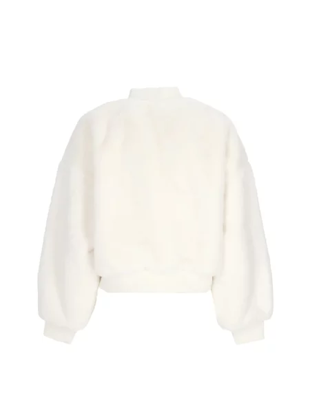 Sztuczne futro kurtka bomber Nike dwustronny biały