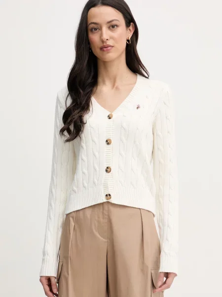 U.S. Polo Assn. cardigan pentru femei din CABLE KNIT bej