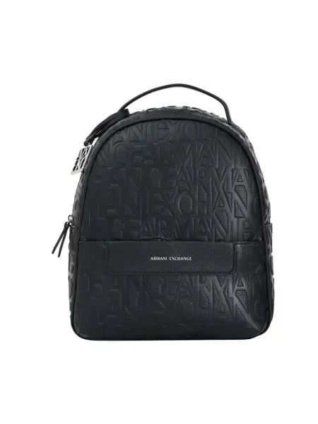 Plecak Armani Exchange skórzany czarny