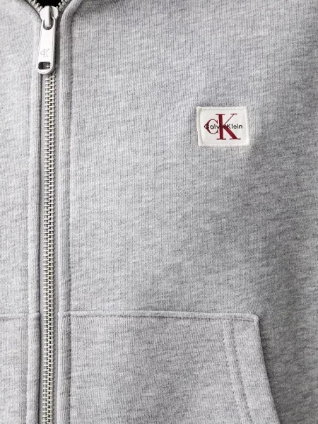 Суичър с качулка Calvin Klein Jeans с качулка сиво