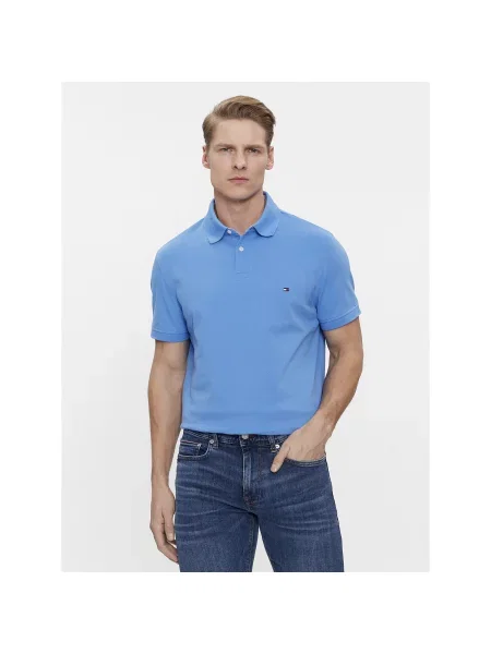 Tommy Hilfiger Polo Μπλε Regular Fit λευκό