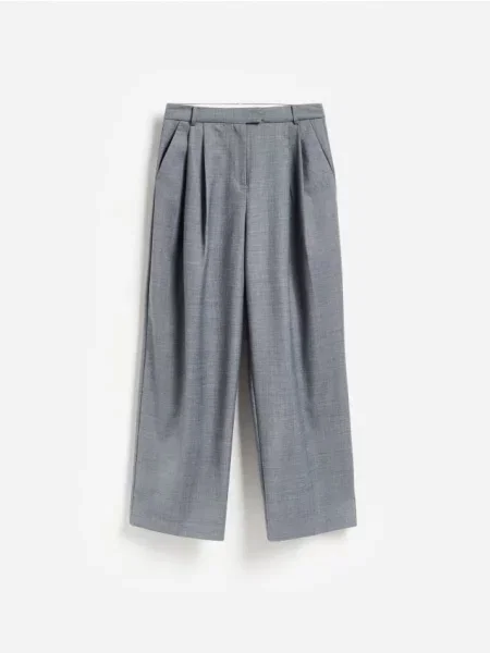 Reserved Pantaloni cu adaos de lână gri-neutru gri