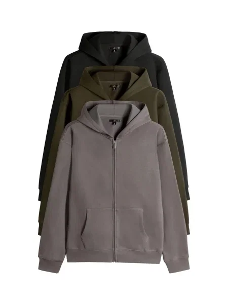 The Set Hanorac gri taupe / oliv negru