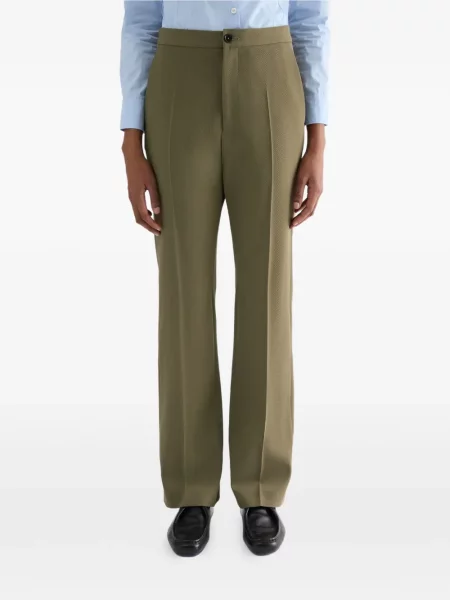 Pantaloni Jil Sander de lână verde