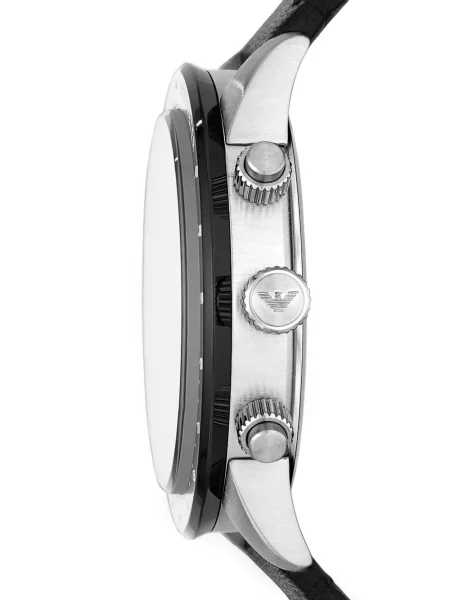 Кожаный часовник Emporio Armani черно