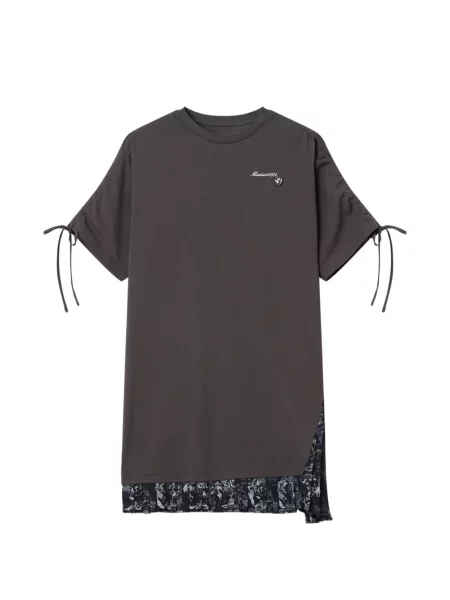 Sukienka plisowana Musium Div. plisowany wiązany garniturowy szary