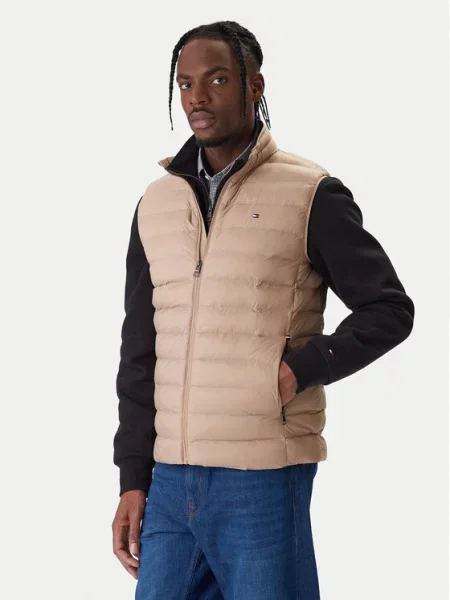 Tommy Hilfiger Kamizelka Pikowana beige beżowa