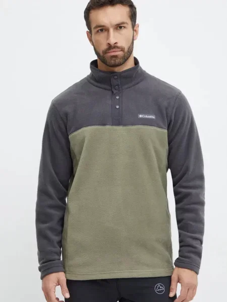 Sportovní mikina Columbia Steens Mountain Half Snap zelená