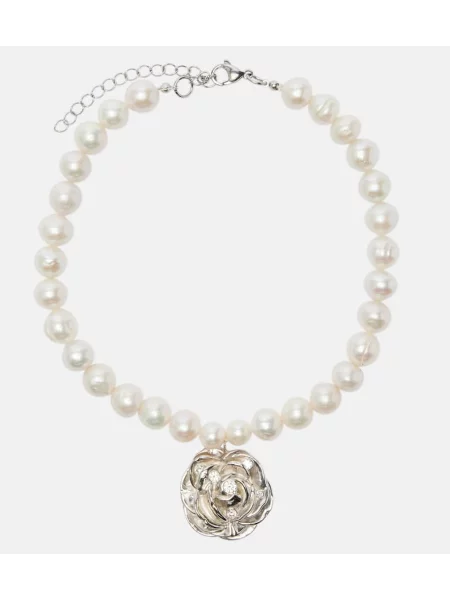 Pandantiv Magda Butrym cu model floral argintiu