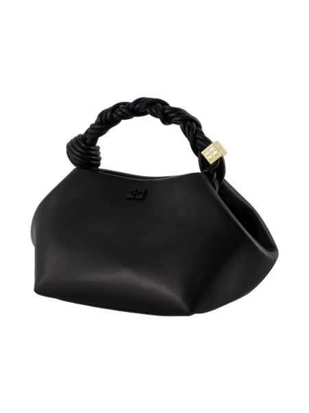 Torebka crossbody Ganni biznesowa z nadrukiem czarna