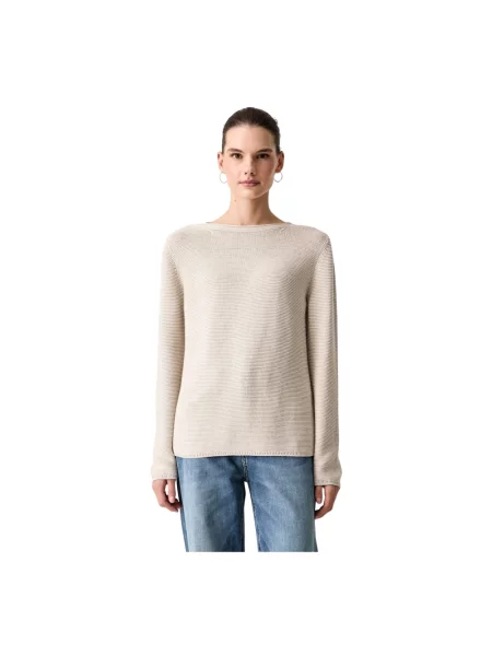 Sweter z czystej bawełny o kroju regular fit Marc O'polo beżowy