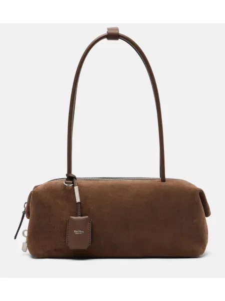 Geantă Max Mara din piele de căprioară maro
