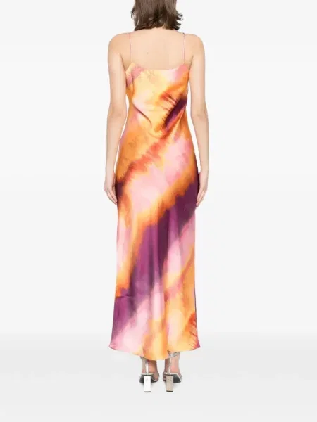 Μάξι φόρεμα Tessitura Body Couture γραβάτες πορτοκαλί