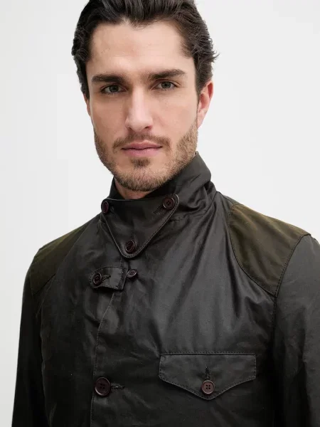 Barbour Kabát Beacon bőr hozzáadásával barna