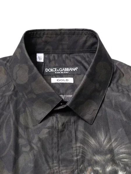 Риза Dolce & Gabbana с принт черно