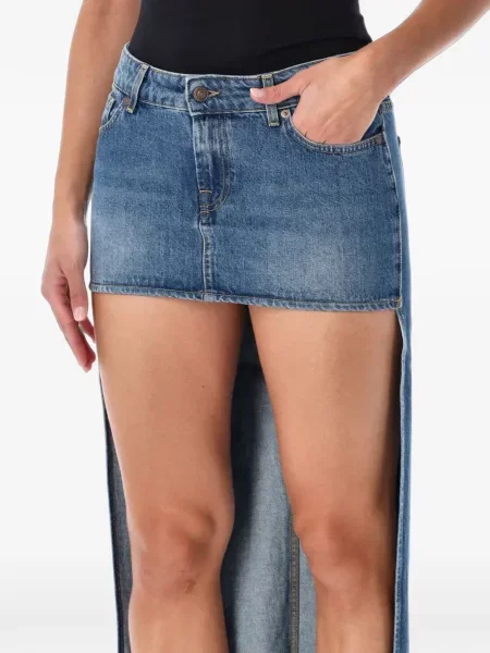 Fustă din denim 7 For All Mankind albastru